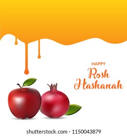 Rosh hashanah poster, greeting card and banner design illustration. jewish new year.