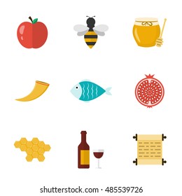 Rosh Hashanah, Shana Tova flat icons