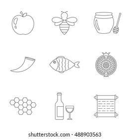 Rosh Hashanah, Shana Tova linear icons