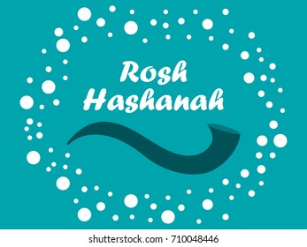 Rosh hashanah. Shofar horn. Greeting card design Jewish New Year. Vector illustration