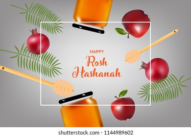 Rosh Hashanah template design and illustration. vector illustration of jewish new year. 