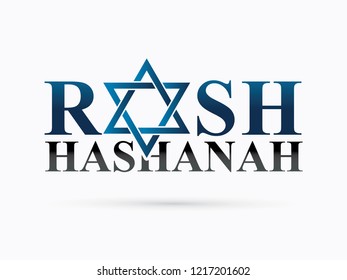Rosh Hashanah text design, Rosh Hashanah is a Hebrew word meaning the Jewish New Year festival graphic vector