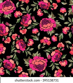 Rosie pink Spanish Floral print ~ seamless background