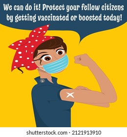 Rosie The Riveter Promotion Of Vaccination And Booster Shots