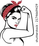 Rosie the riveter vector illustration - international women`s day vector, yes we can vector isolated on white background 