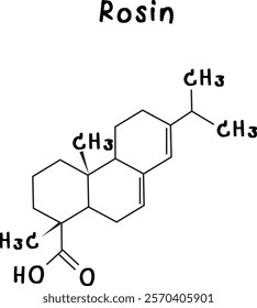 Rosin,chemical structure of Rosin illustration on transparency background