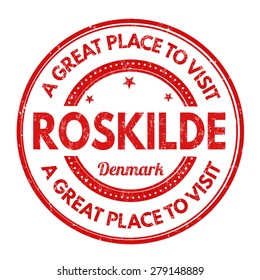 Roskilde grunge rubber stamp on white background, vector illustration