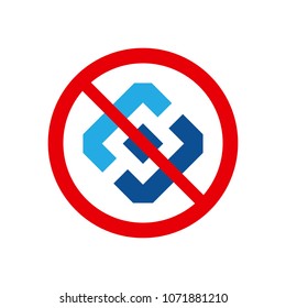 Roskomnadzor vector icon. Roskomnadzor is blocking, under an interdiction.