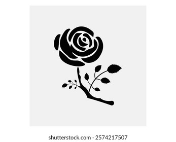 Ross Flowers vector art illustration.   roses isolated on white transparent background. a Ros vetch leaves vector silhouette artwork illustration