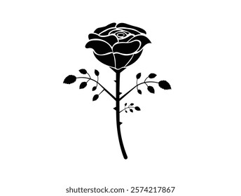 Ross Flowers vector art illustration.   roses isolated on white transparent background. a Ros vetch leaves vector silhouette artwork illustration