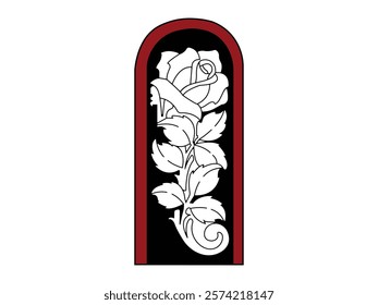 Ross Flowers vector art illustration.   roses isolated on white transparent background. a Ros vetch leaves vector silhouette artwork illustration.