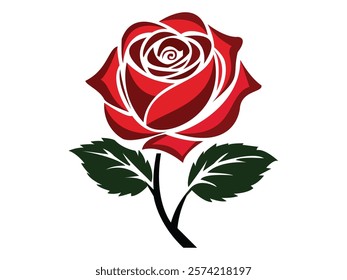 Ross Flowers vector art illustration.   roses isolated on white transparent background. a Ros vetch leaves vector silhouette artwork illustration.