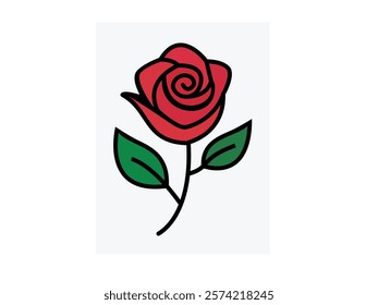 Ross Flowers vector art illustration.   roses isolated on white transparent background. a Ros vetch leaves vector silhouette artwork illustration.