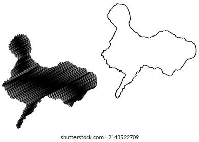 Ross island (New Zealand, Antarctica) map vector illustration, scribble sketch Ross map