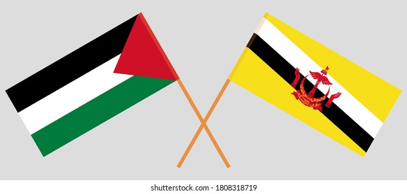 rossed flags of Palestine and Brunei