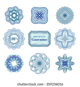 Rossete vector elements for diploma or certificate 