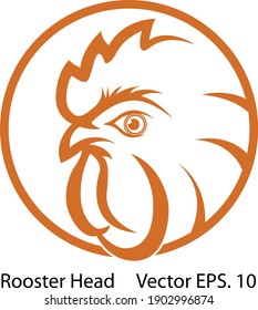 rosster head vector image for logo design or symbol, print ready