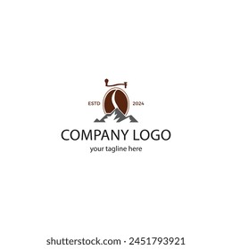 Rosted coffee logo design for mountain elegant logo design for your company logo design