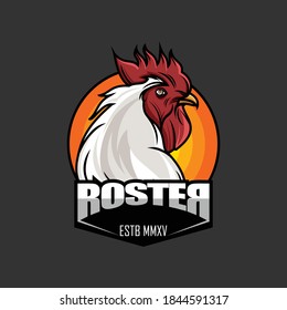 PLANTILLA DE LOGOTIPO DE LA CABEZA DE LA ROSTER, SE PUEDE UTILIZAR PARA LOGOTIPO, TARJETA DE NOMBRE, ROSTRO Y OTROS, FORMATO LISTO EPS 10

