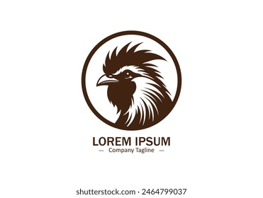 Silueta de Vector con logotipo de gallina