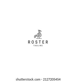 Roster line logo icon design template