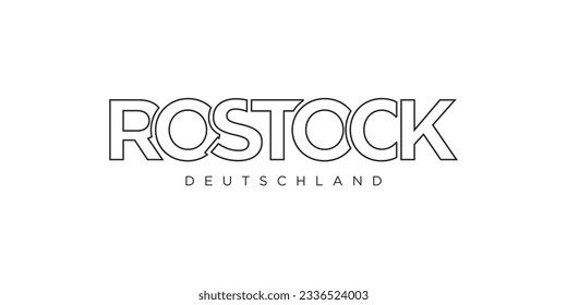 Rostock Deutschland, modern and creative vector illustration design featuring the city of Germany for travel banners, posters, web, and postcards.