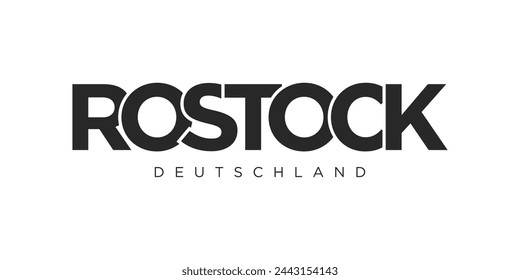 Rostock Deutschland, diseño moderno y creativo de ilustración vectorial con la ciudad de Alemania como símbolo gráfico