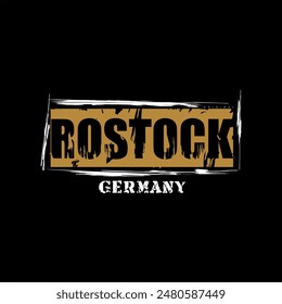 Rostock Germany deutschland city style print for t-shirt . Typography graphics for tourism tee shirt design.