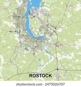 Rostock, Alemania mapa poster art