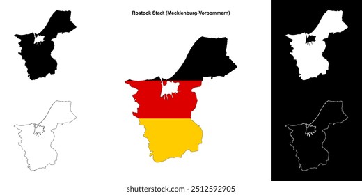 Rostock Stadt (Mecklenburg-Vorpommern) mapa em branco