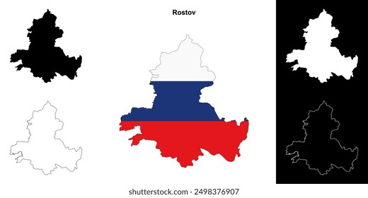 Rostov blank outline map set