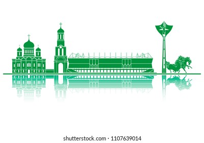 Rostov landmarks silhouette. World cup 2018.