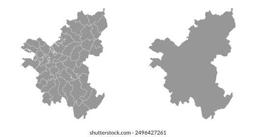 Rostov Oblast map, administrative division of Russia. Vector illustration.