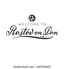 Rostov-on-Don handwritten lettering inscription. Logo design. Vector illustration.