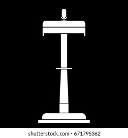 Rostrum with one microphone icon .