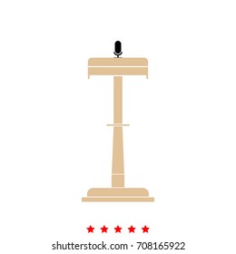 Rostrum with one microphone  icon .