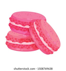 Rosy biscuits with filling. Vector illustration on a white background.
