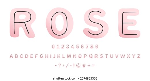Rosy font. Works well in large to medium sizes. Hand drawn font. Unique vector font