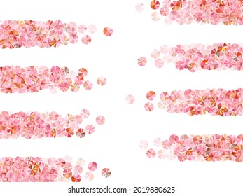 Rosy gold spangles confetti scatter vector composition. International Women's Day March 8th card background. Glamour shiny bead particles party decoration. Confetti for Mother's day.