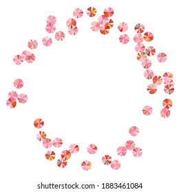 Rosy gold tinsels confetti scatter vector background. Valentine's day background design. Delicate shimmering foil particles party decor. Romantic love valentine confetti.