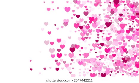 Rosy heart elements pattern. Friendship symbols. Romantic beautiful hearts scatter vector. Valentine's Day card background.