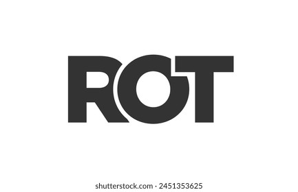 ROT logo design template with strong and modern bold text. Initial based vector logotype featuring simple and minimal typography. Trendy company identity ideal for businesses brand presence.