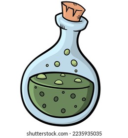 The rot potion bottle cartoon style.
