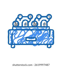 rotary air compressor doodle icon sketch vector. rotary air compressor sign. isolated symbol illustration
