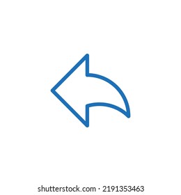 Rotary arrow. Linear image. Simple flat vector illustration on a white background.