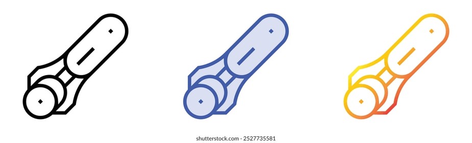 rotary cutter icon. Linear, Blue Fill and Gradient Style Design Isolated On White Background