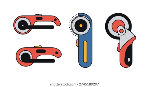 Rotary Cutter Line creative modern abstract illustration