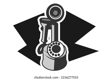 rotary dial telephone vector illustration. simple object, communication tool, simple icon for communication topic. vintage eps10