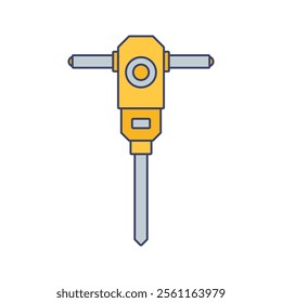 Rotary Drill Icon Illustration in Flat Style .Ideal for construction, engineering, and industrial design projects.