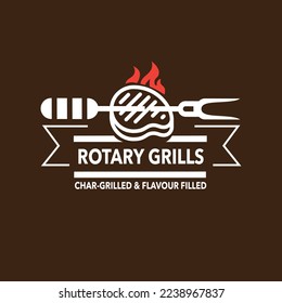 rotary grills restaurant logo vector design illustration.eps
